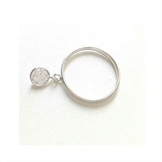 Anel de prata pingente zircônia  - Ref: 27012